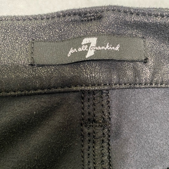 7 For All Mankind Shiny Spandex Black Skinny Pants Size 26 #1340 - Picture 7 of 12